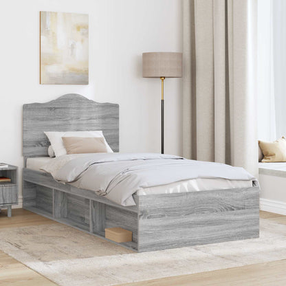 Struttura del letto Grigio Sonoma 100 x 200 cm Pino massello
