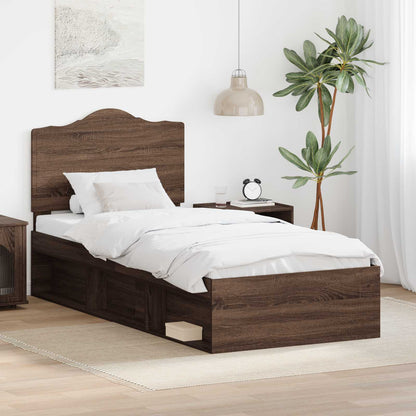 Struttura del letto Rovere Marrone 90 x 200 cm Pino massello