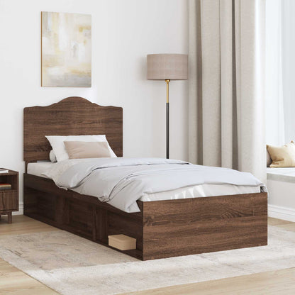 Struttura del letto Rovere Marrone 90 x 200 cm Pino massello