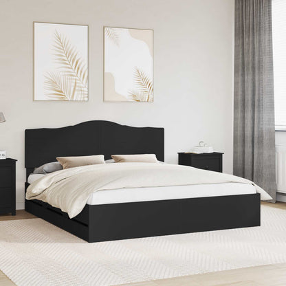 Struttura del letto Nero 200 x 200 cm Legno Ingegnerizzato