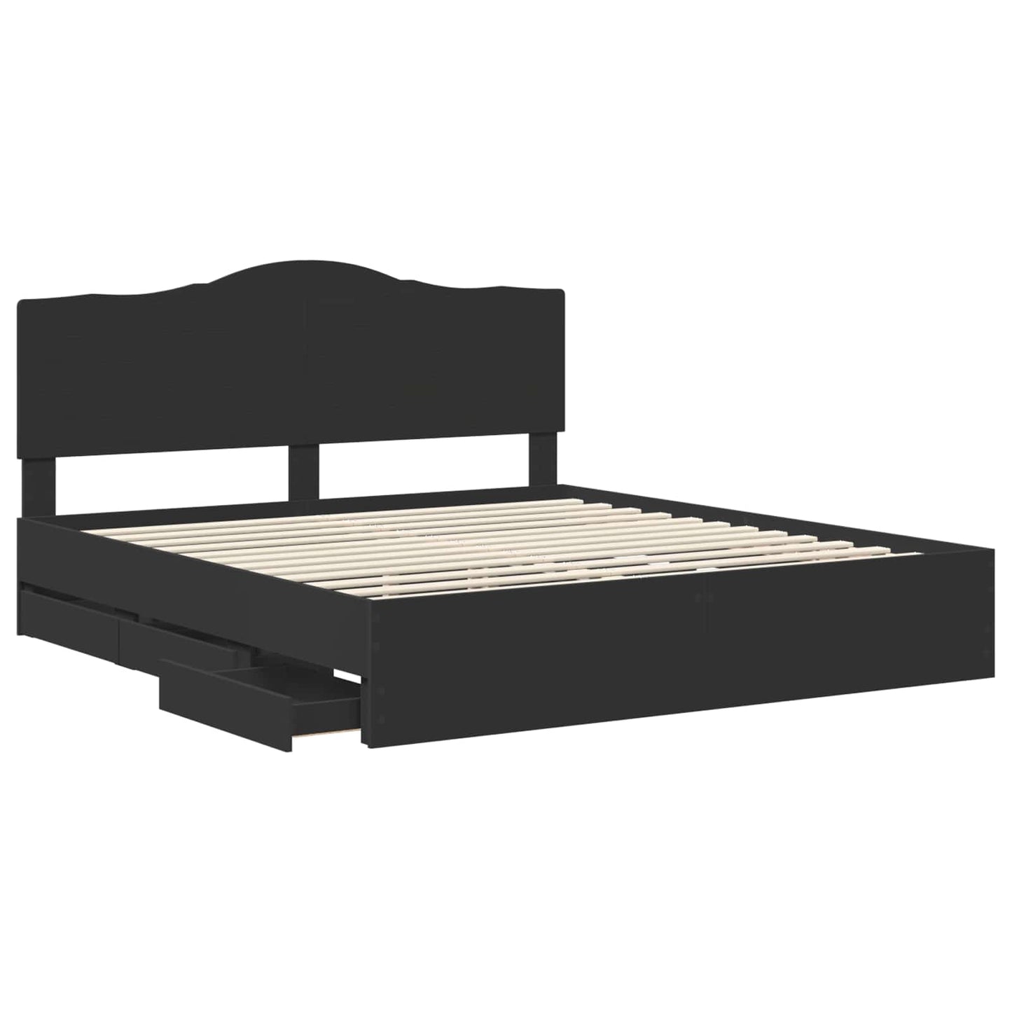 Struttura del letto Nero 200 x 200 cm Legno Ingegnerizzato