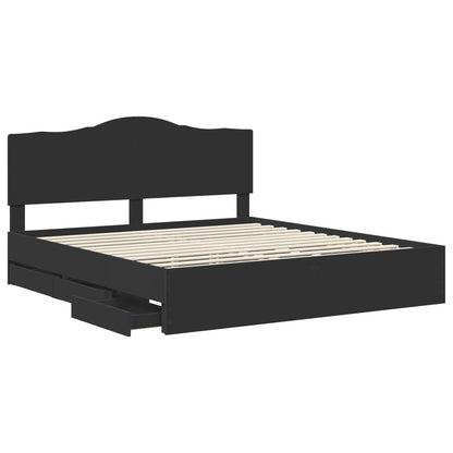 Struttura del letto Nero 200 x 200 cm Legno Ingegnerizzato