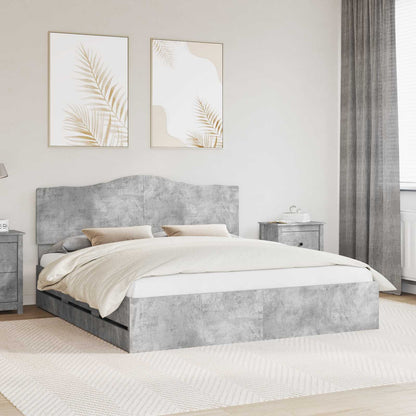 Struttura del letto con cassetto Grigio cemento 200 x 200 cm