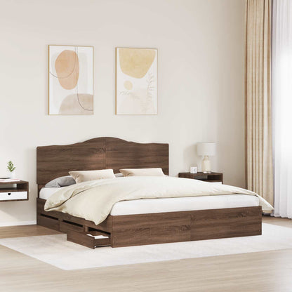 Struttura del letto con cassetto Rovere Marrone 200 x 200 cm