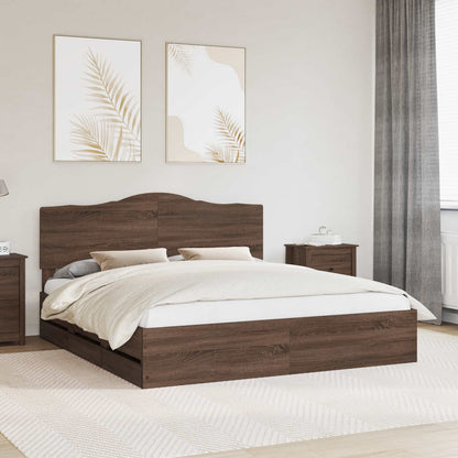 Struttura del letto con cassetto Rovere Marrone 180 x 200 cm