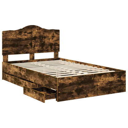 Struttura del letto con cassetto Rovere fumÃ© 135 x 190 cm