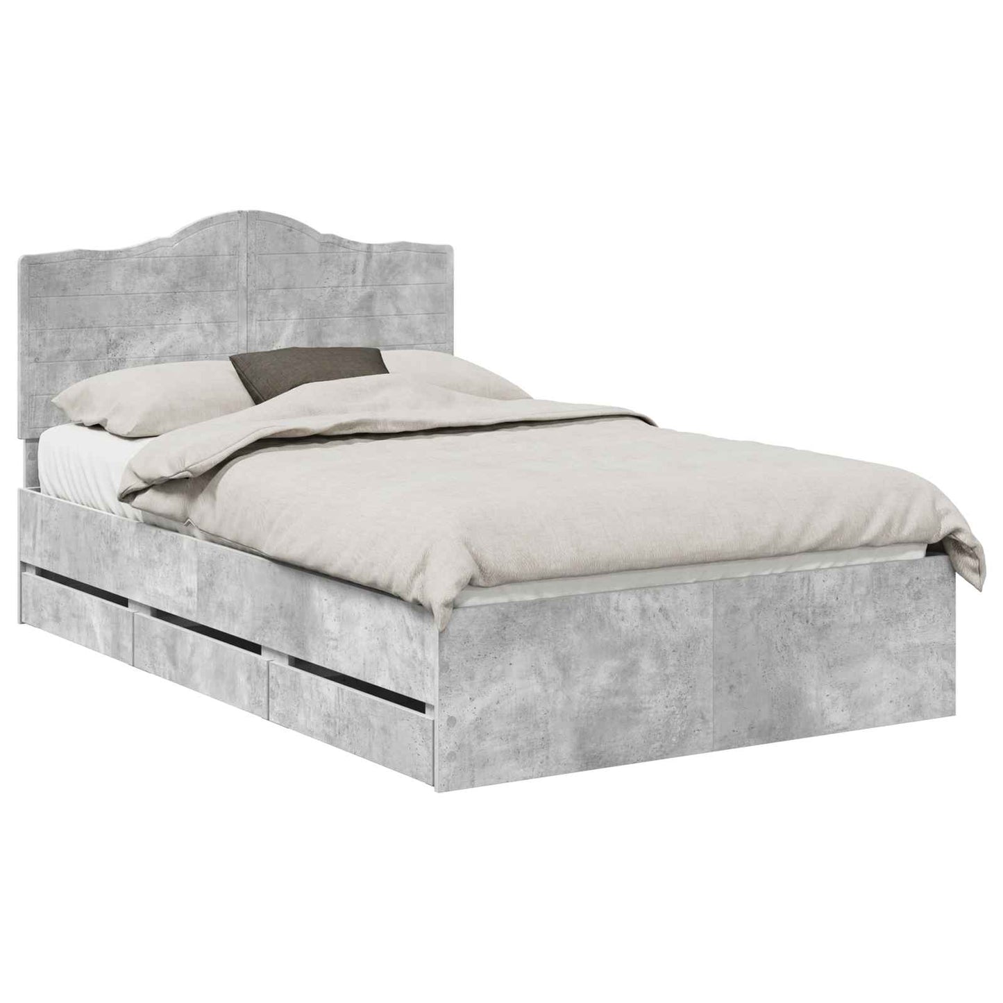 Struttura del letto con cassetto Grigio cemento 120 x 190 cm