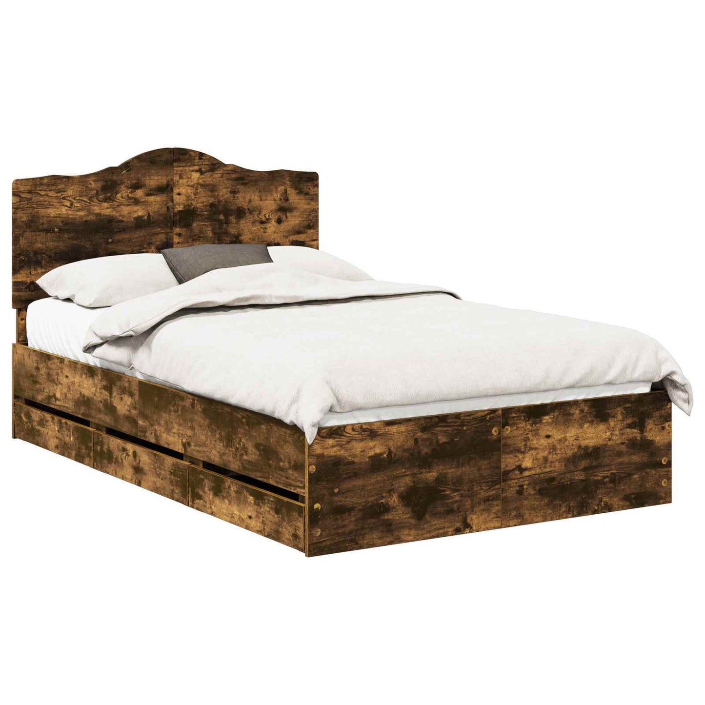 Struttura del letto con cassetto Rovere fumÃ© 120 x 190 cm