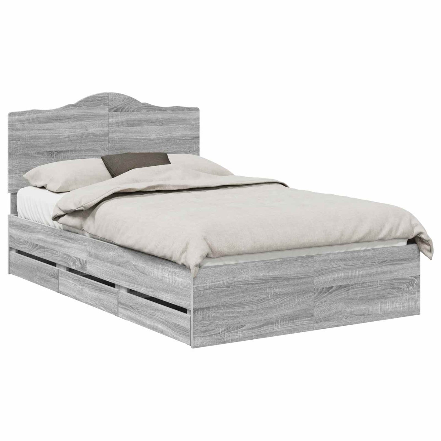 Struttura del letto con cassetto Grigio Sonoma 120 x 190 cm