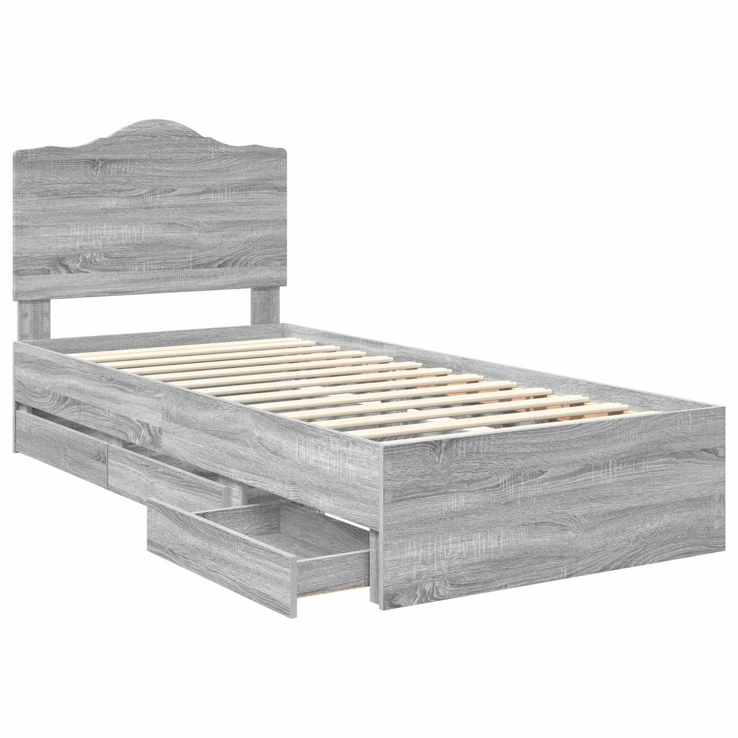 Struttura del letto con cassetto Grigio Sonoma 98.5 x 200 cm