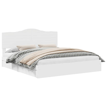 Letto con Contenitore Bianco 200 x 200 cm Legno multistrato