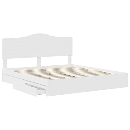 Letto con Contenitore Bianco 200 x 200 cm Legno multistrato