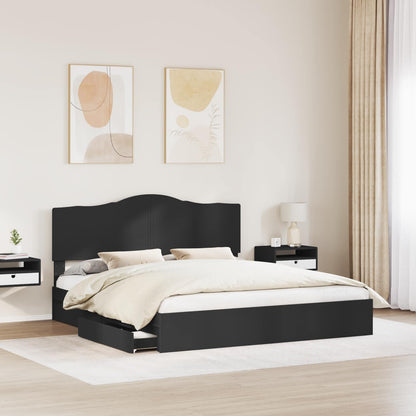 Letto con Contenitore Nero 200 x 200 cm Legno multistrato