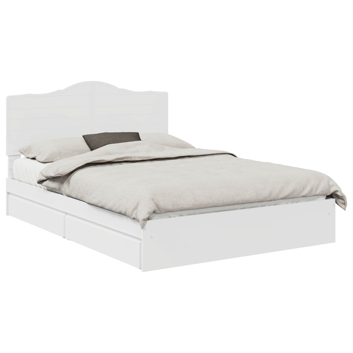 Letto con Contenitore Bianco 160 x 200 cm Legno multistrato
