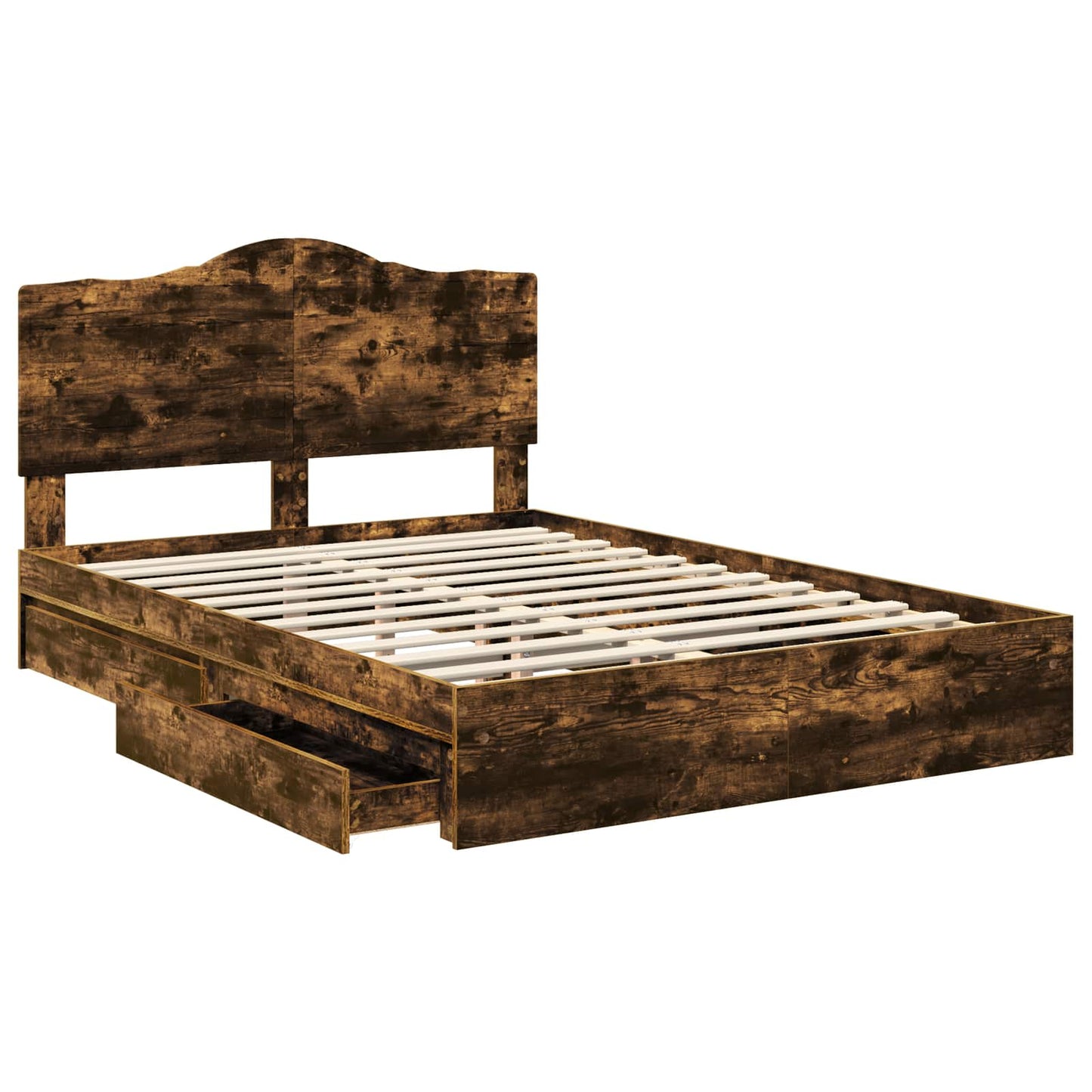 Letto con Contenitore con testiera Rovere fumÃ© 160 x 200 cm