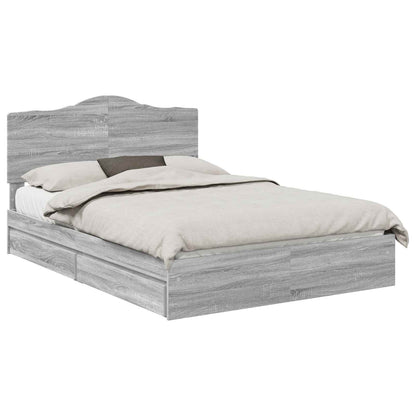 Letto con Contenitore con testiera Grigio Sonoma 160 x 200 cm