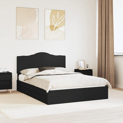 Letto con Contenitore Nero 150 x 200 cm Legno multistrato
