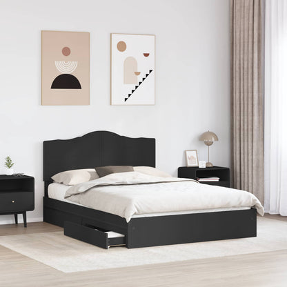 Letto con Contenitore Nero 150 x 200 cm Legno multistrato