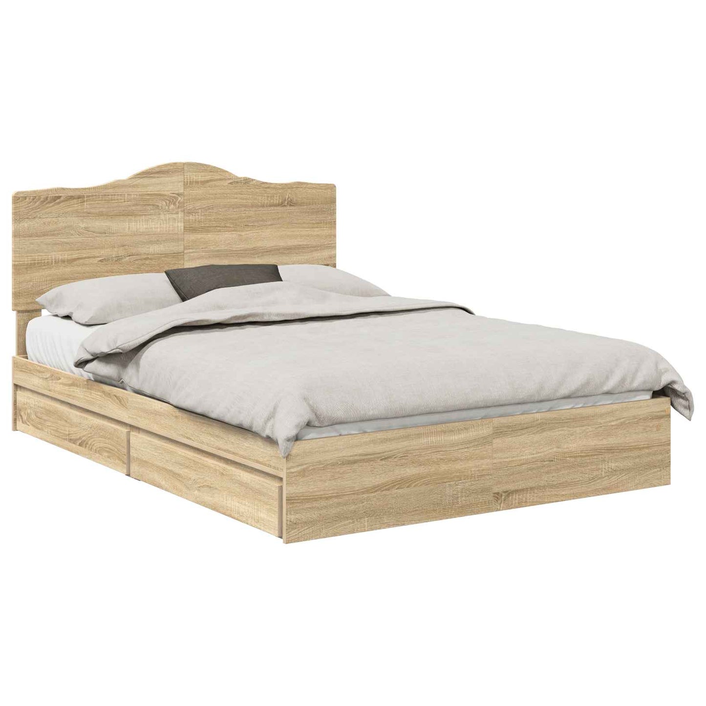 Letto con Contenitore con testiera Rovere Sonoma 140 x 200 cm