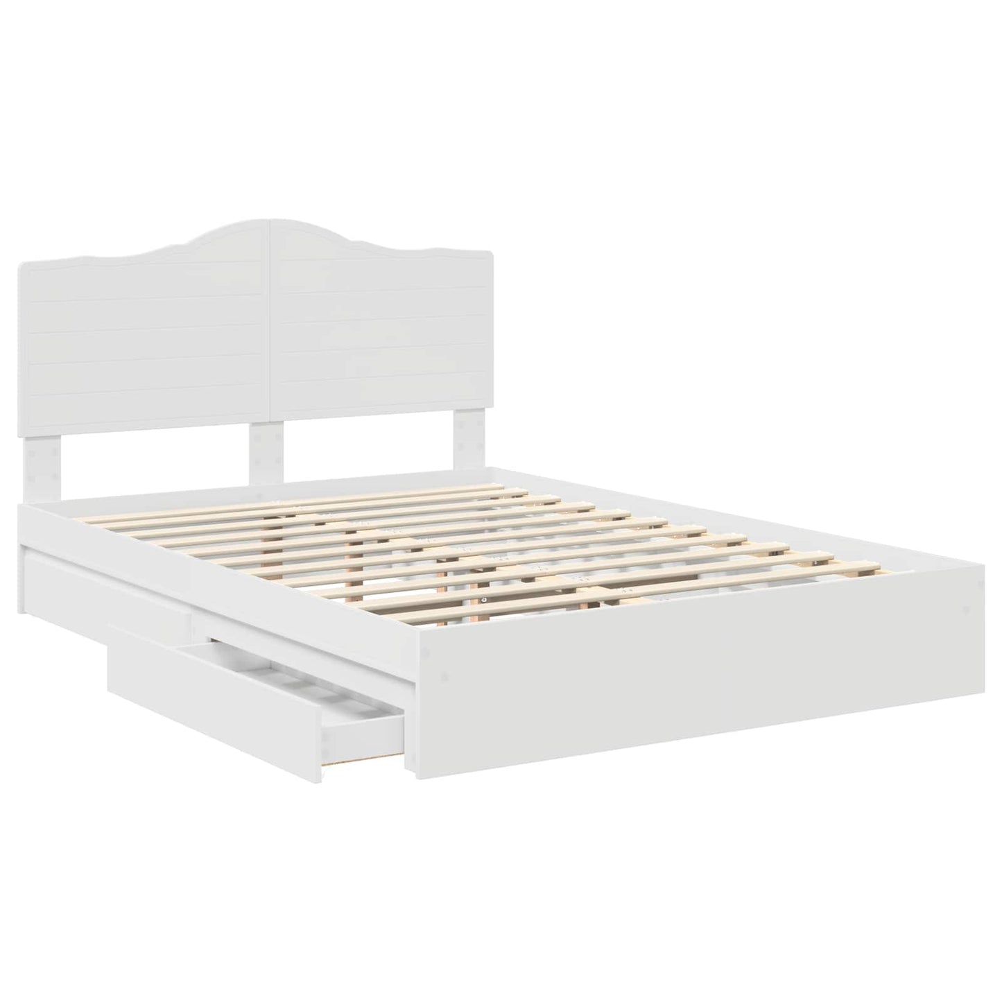 Letto con Contenitore Bianco 140 x 190 cm Legno multistrato