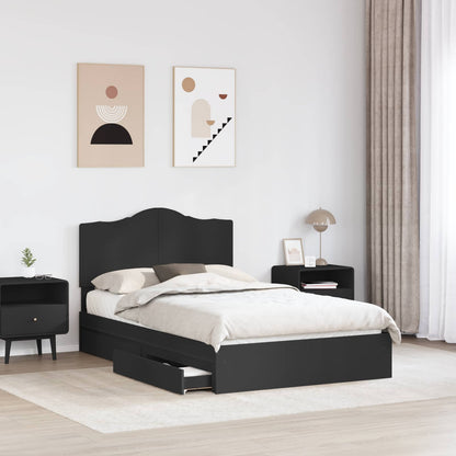 Letto con Contenitore Nero 135 x 190 cm Legno multistrato