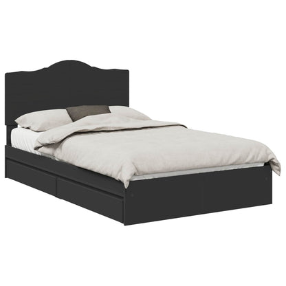 Letto con Contenitore Nero 135 x 190 cm Legno multistrato