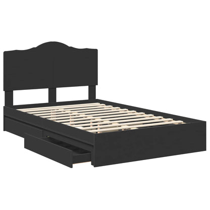 Letto con Contenitore Nero 135 x 190 cm Legno multistrato