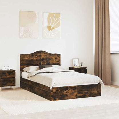 Letto con Contenitore con testiera Rovere fumÃ© 135 x 190 cm