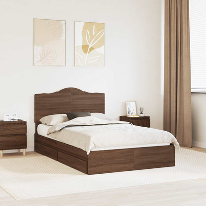 Letto con Contenitore con testiera Rovere Marrone 120 x 200 cm