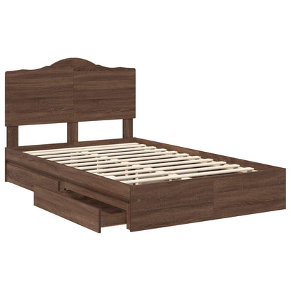 Letto con Contenitore con testiera Rovere Marrone 120 x 200 cm