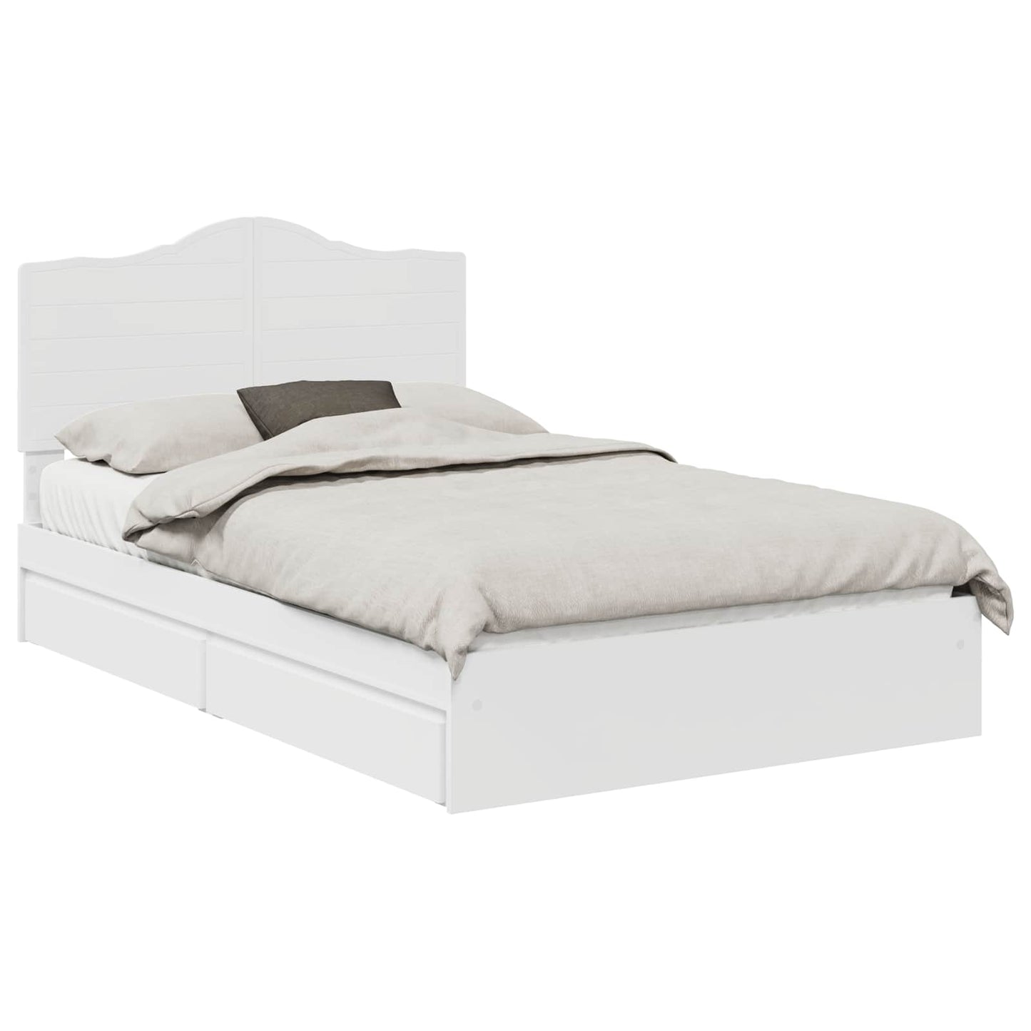 Letto con Contenitore Bianco 120 x 190 cm Legno multistrato