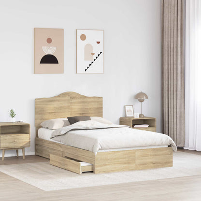 Letto con Contenitore con testiera Rovere Sonoma 120 x 190 cm