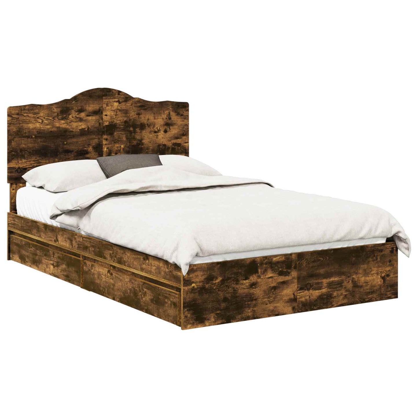 Letto con Contenitore con testiera Rovere fumÃ© 120 x 190 cm