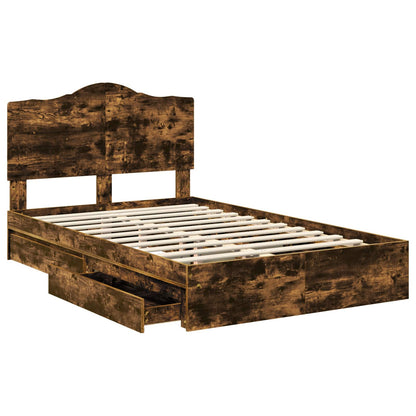 Letto con Contenitore con testiera Rovere fumÃ© 120 x 190 cm