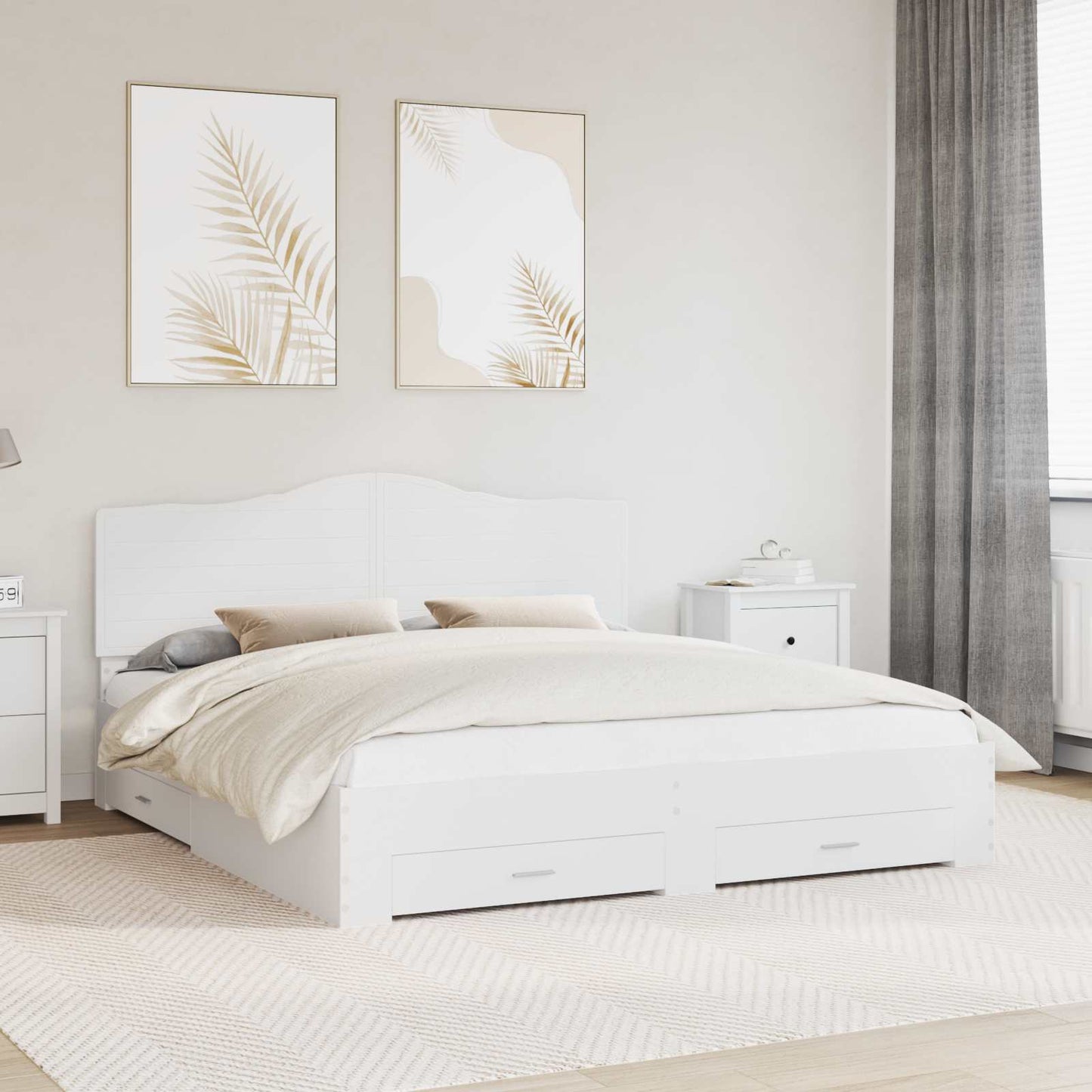 Struttura del letto Bianco 200 x 200 cm Legno multistrato