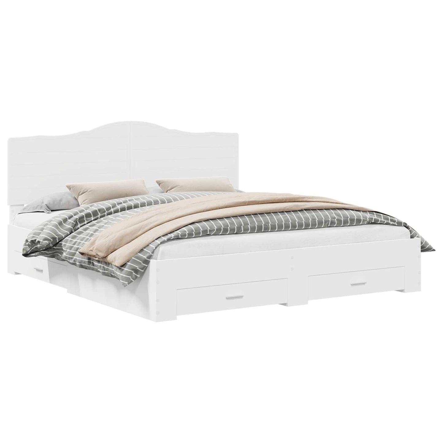 Struttura del letto Bianco 200 x 200 cm Legno multistrato