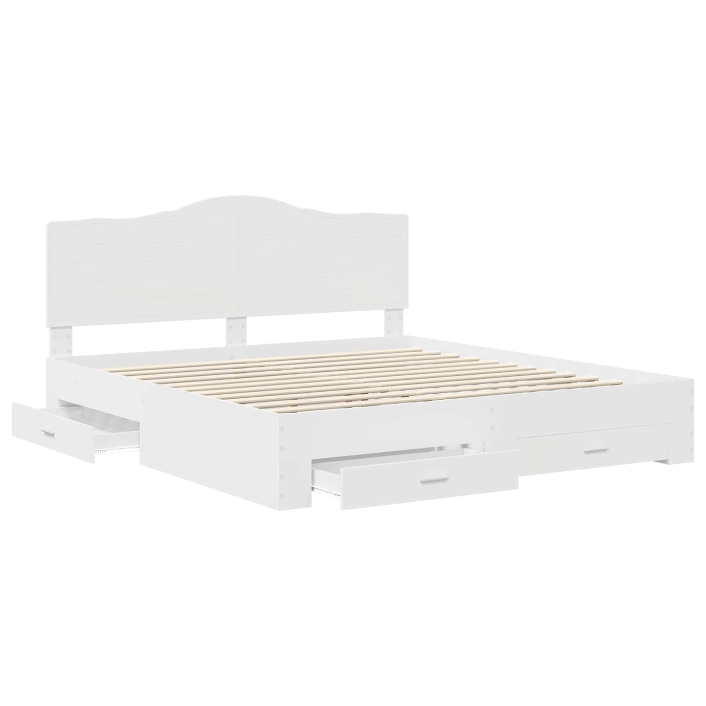 Struttura del letto Bianco 200 x 200 cm Legno multistrato