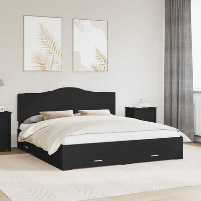 Struttura del letto Nero 200 x 200 cm Legno multistrato