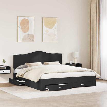 Struttura del letto Nero 200 x 200 cm Legno multistrato