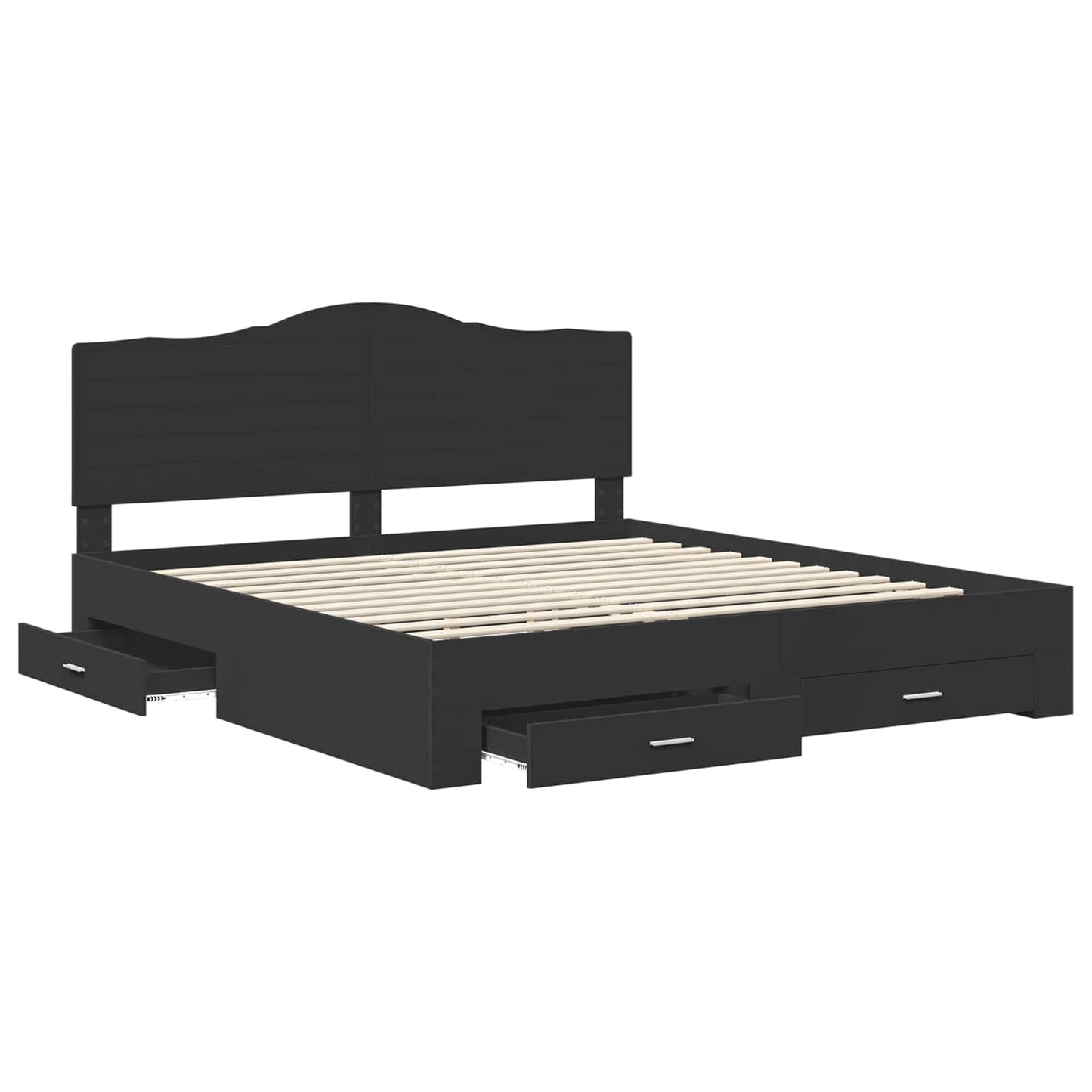 Struttura del letto Nero 200 x 200 cm Legno multistrato