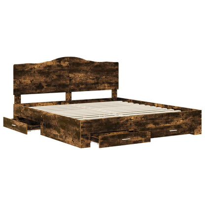 Struttura del letto Rovere fumÃ© 200 x 200 cm Legno multistrato