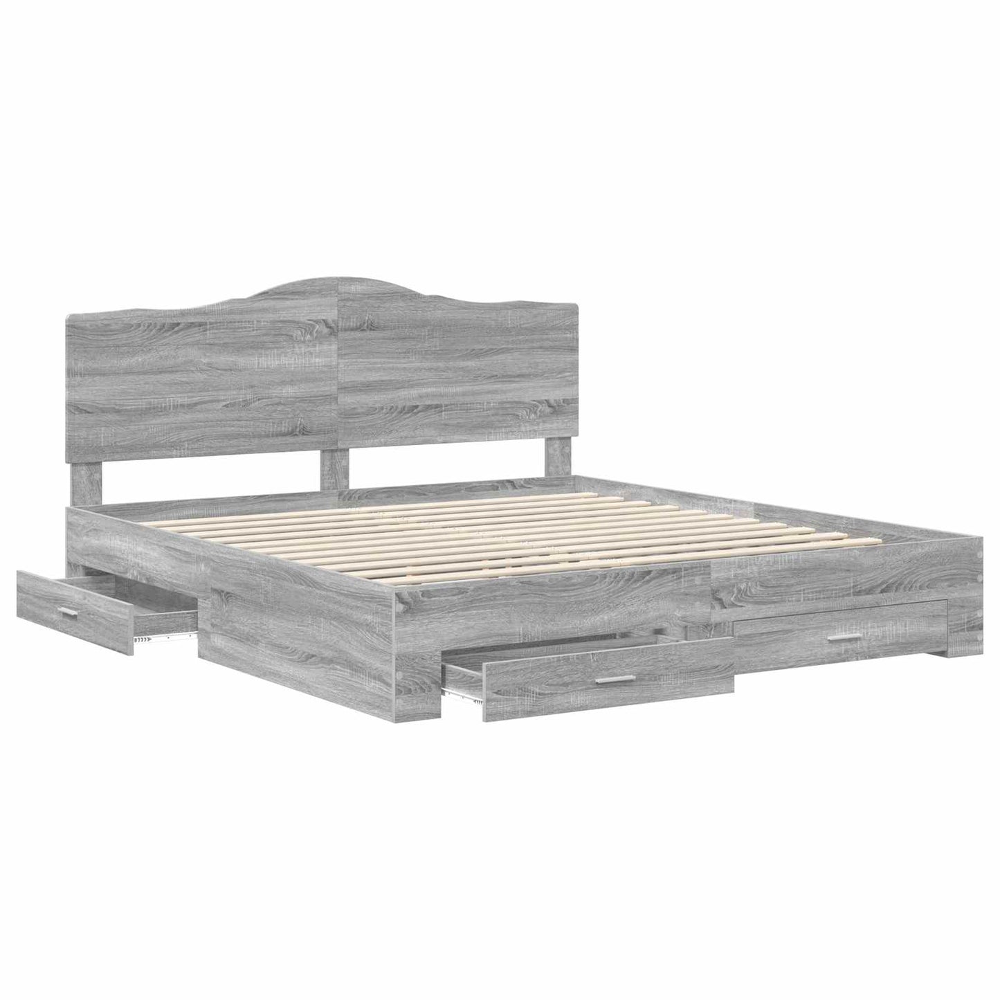 Struttura del letto con testiera Grigio Sonoma 200 x 200 cm