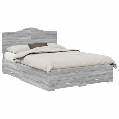 Struttura del letto con testiera Grigio Sonoma 160 x 200 cm