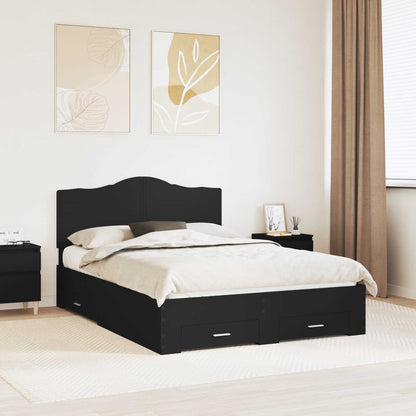 Struttura del letto Nero 150 x 200 cm Legno multistrato