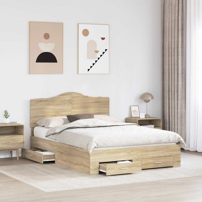 Struttura del letto con testiera Rovere Sonoma 150 x 200 cm