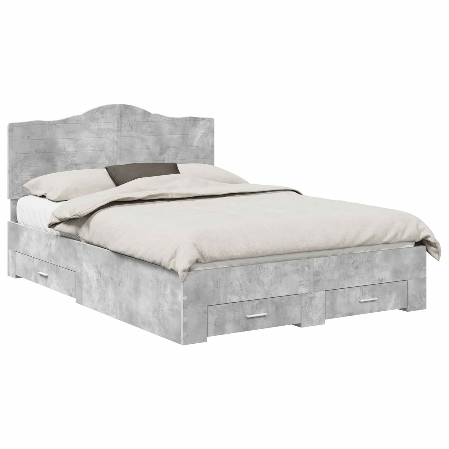 Struttura del letto con testiera Grigio cemento 150 x 200 cm