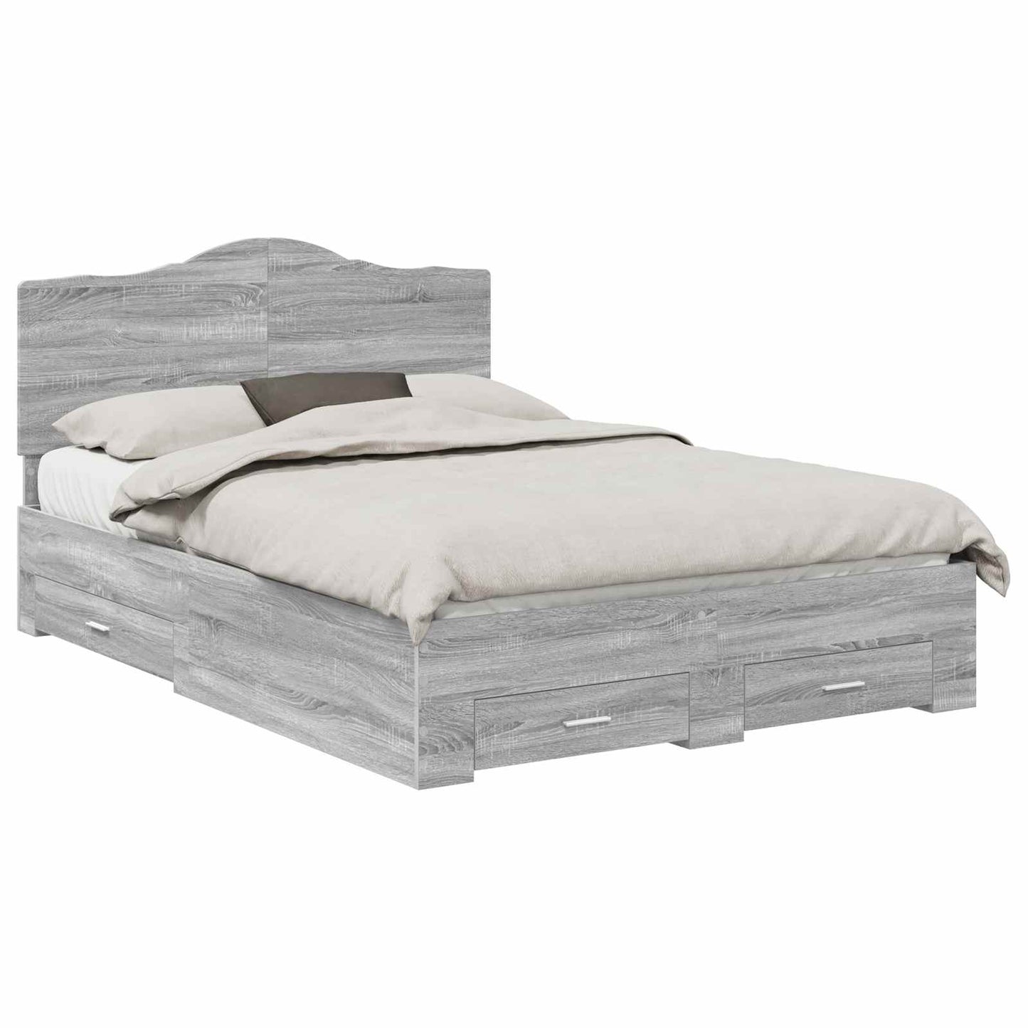 Struttura del letto con testiera Grigio Sonoma 140 x 190 cm
