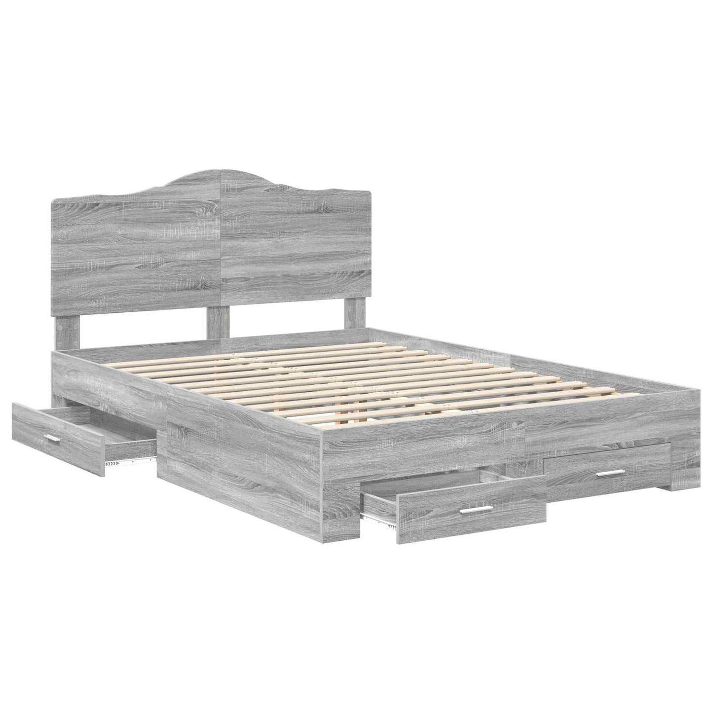 Struttura del letto con testiera Grigio Sonoma 140 x 190 cm