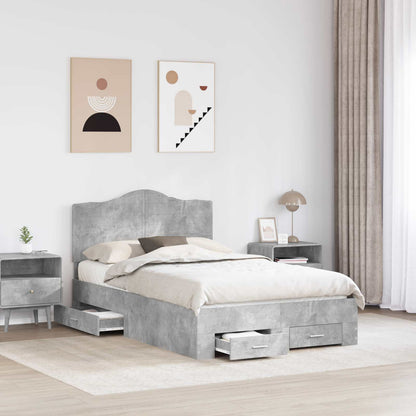 Struttura del letto con testiera Grigio cemento 120 x 200 cm