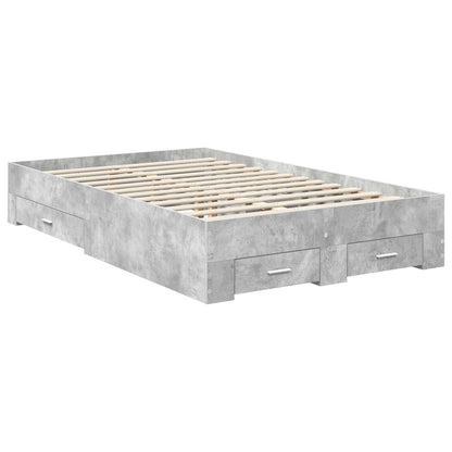 Struttura del letto con testiera Grigio cemento 120 x 200 cm